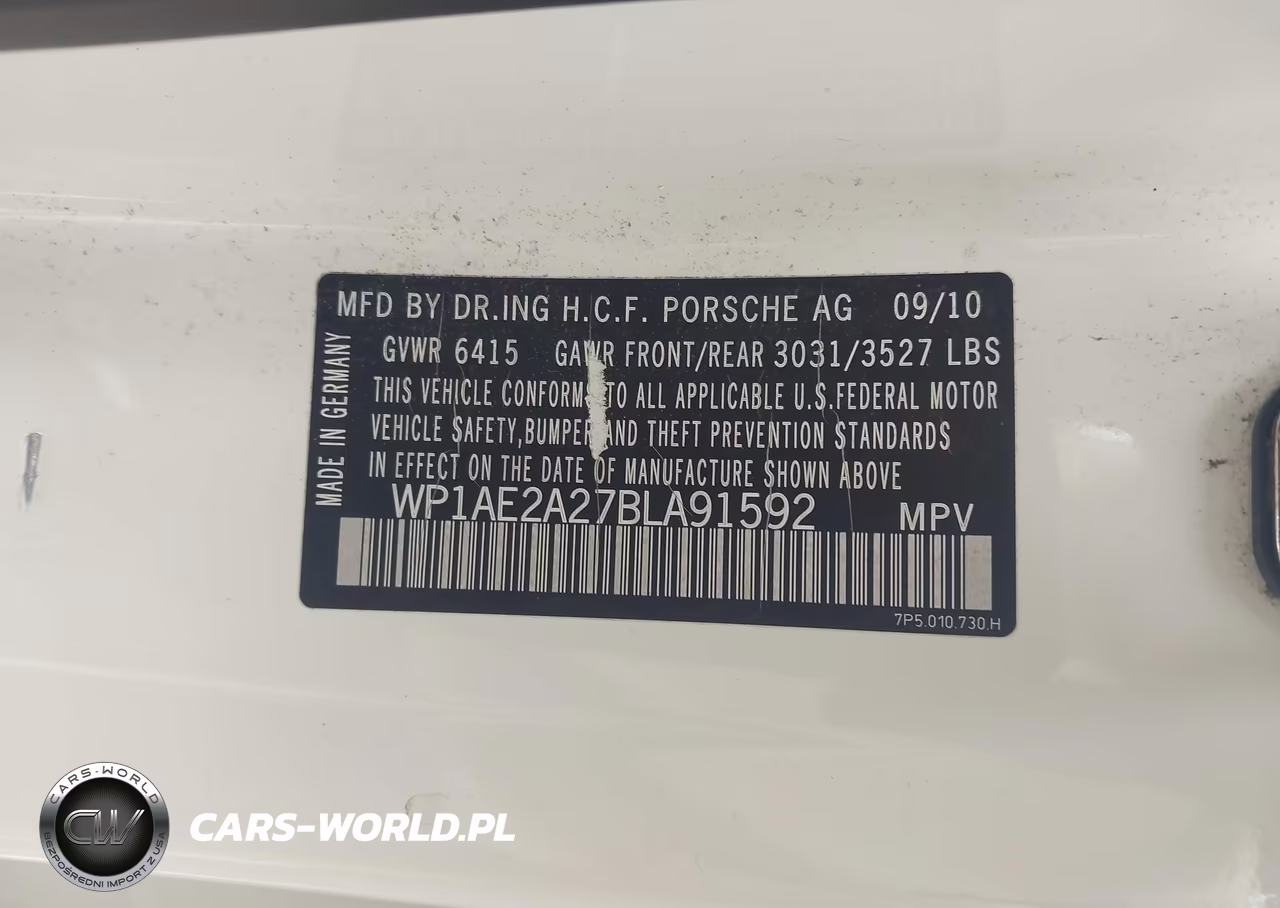 2011 Porsche Cayenne Hybrid S VIN:WP1AE2A27BLA91592 - 9