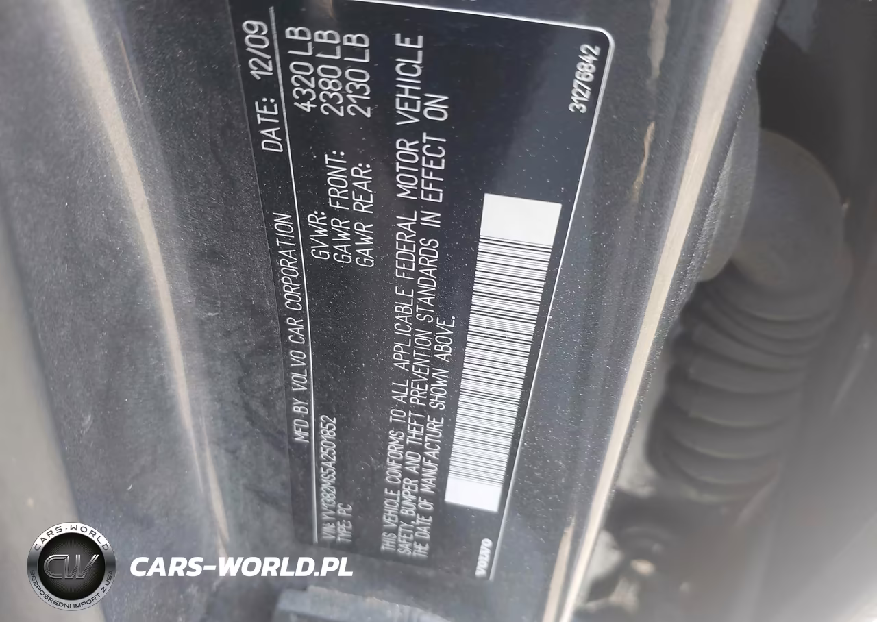 2010 Volvo S40 2.4I VIN:YV1382MS5A2501852 - 9