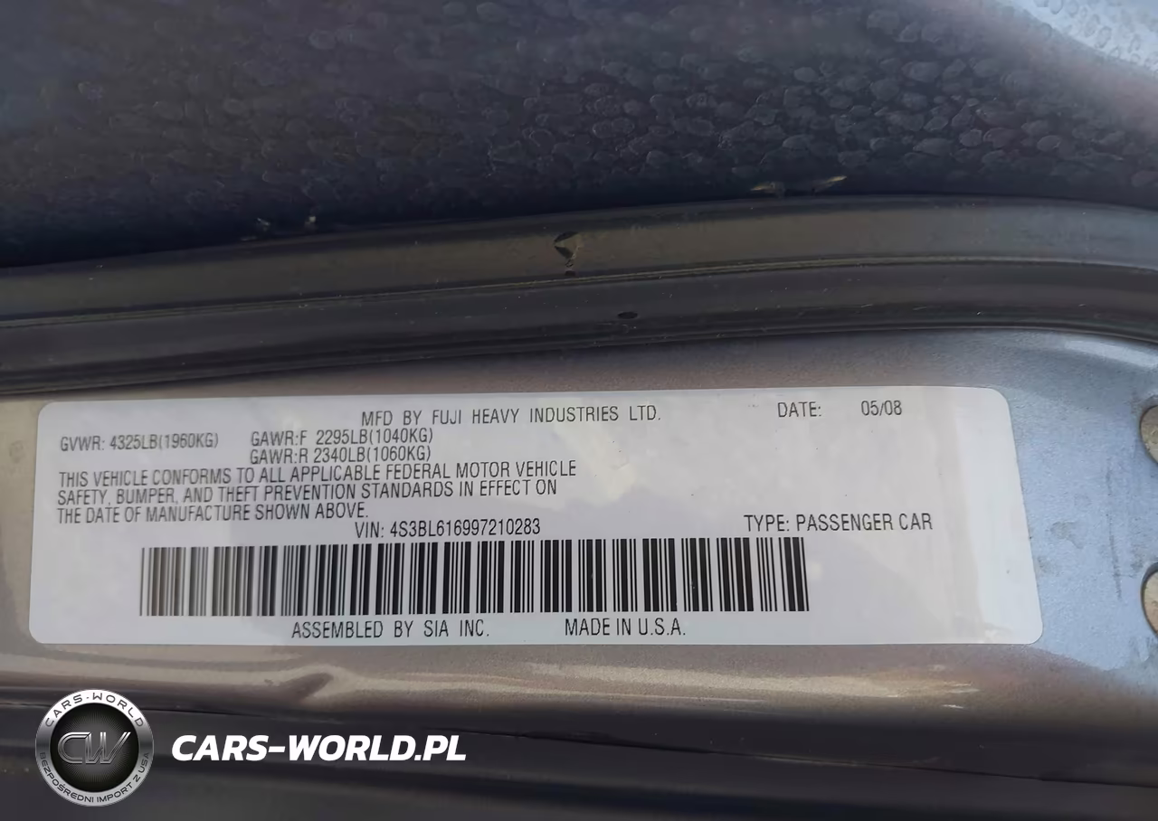 2009 Subaru Legacy 2.5I VIN:4S3BL616997210283 - 9