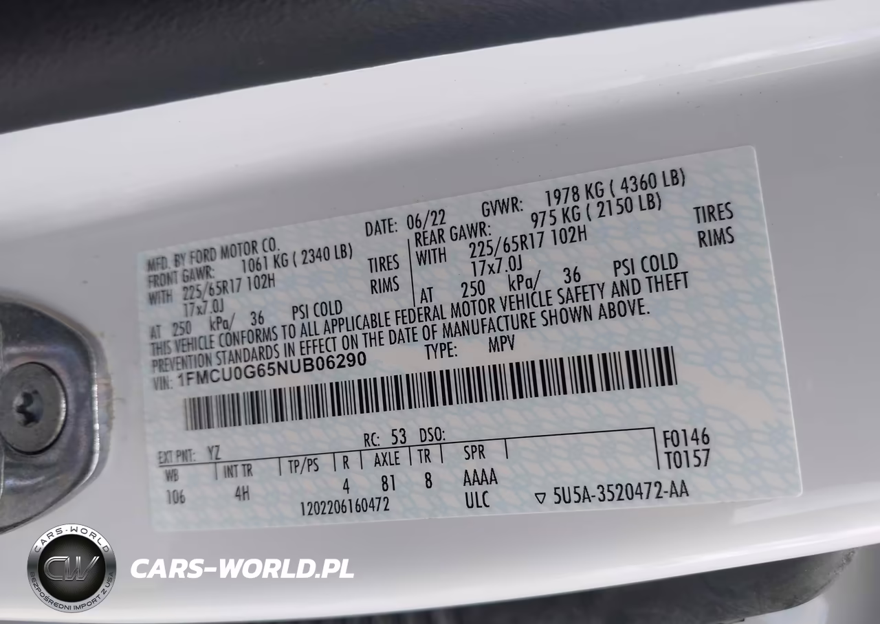 2022 Ford Escape Se VIN:1FMCU0G65NUB06290 - 9