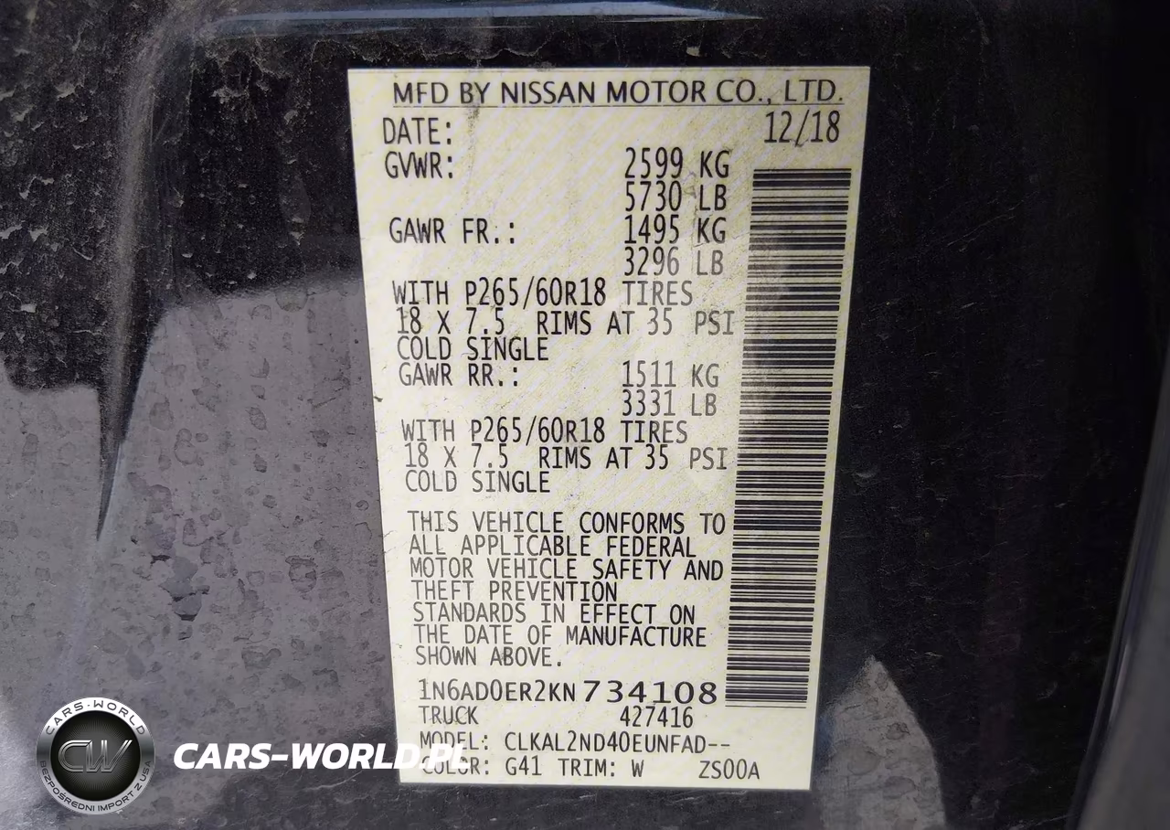 2019 Nissan Frontier Sv VIN:1N6AD0ER2KN734108 - 9
