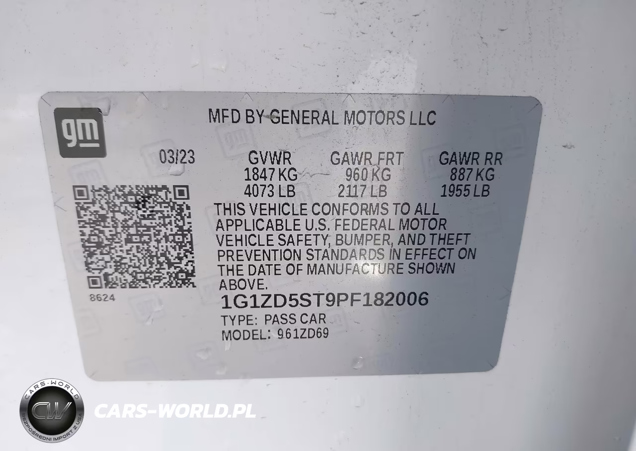 2023 Chevrolet Malibu Fwd 1Lt VIN:1G1ZD5ST9PF182006 - 9