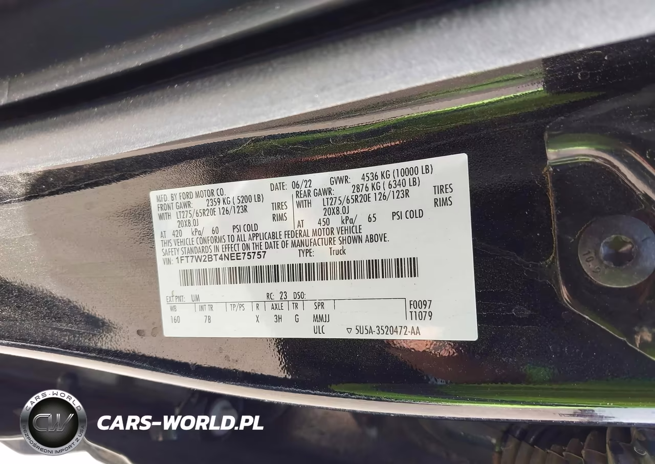 2022 Ford F-250 Platinum VIN:1FT7W2BT4NEE75757 - 9