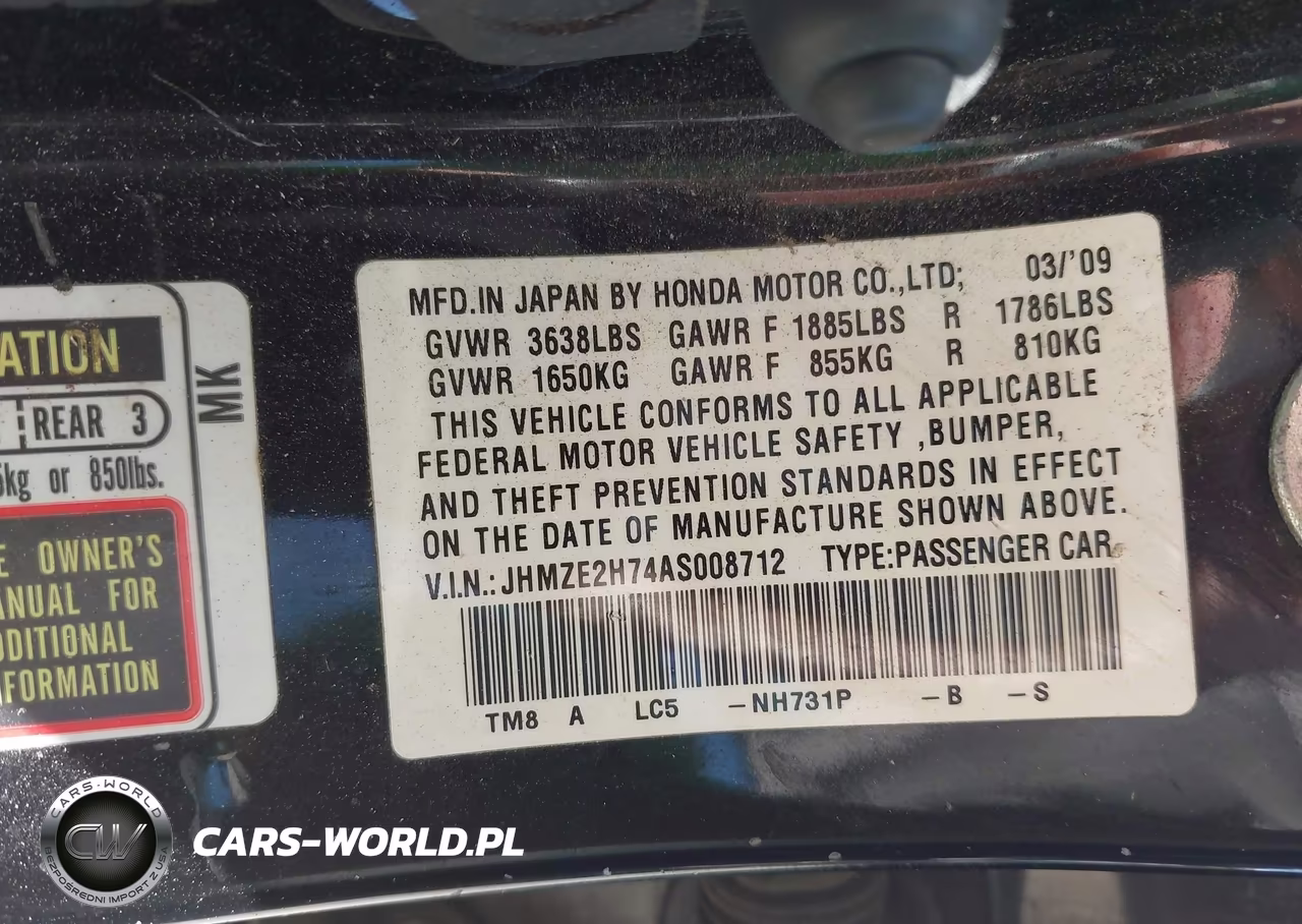 2010 Honda Insight Ex VIN:JHMZE2H74AS008712 - 9