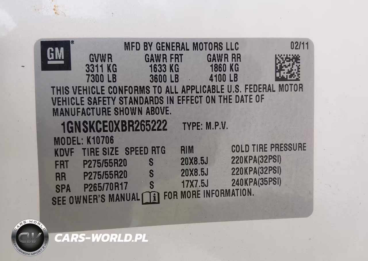 2011 Chevrolet Tahoe Ltz VIN:1GNSKCE0XBR265222 - 9