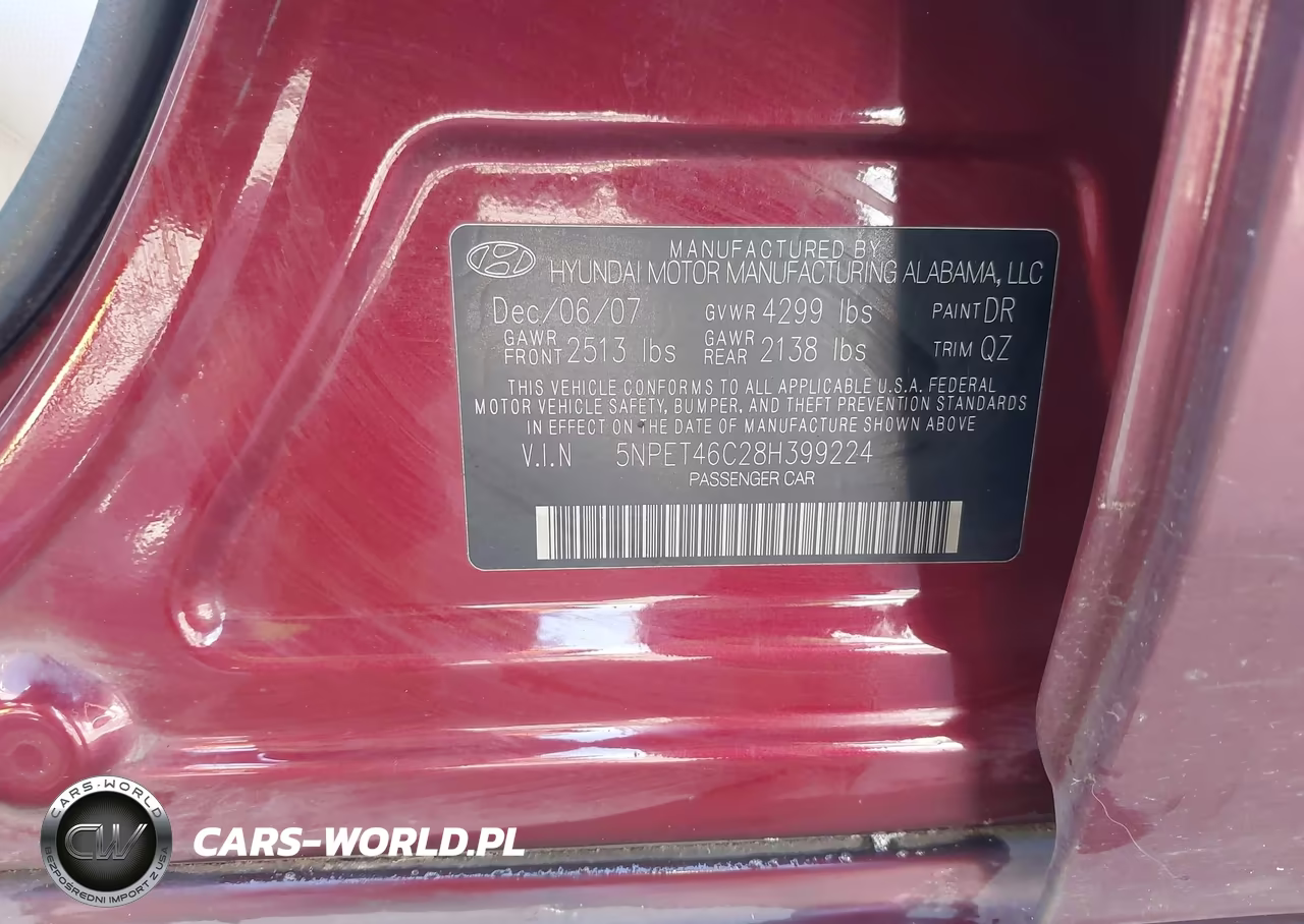 2008 Hyundai Sonata Gls VIN:5NPET46C28H399224 - 9