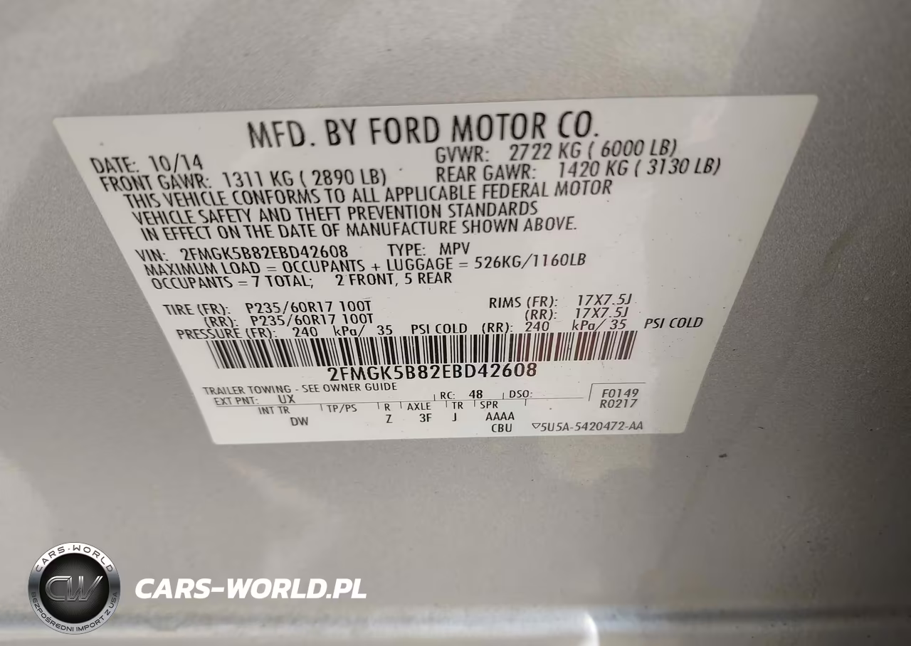 2014 Ford Flex Se VIN:2FMGK5B82EBD42608 - 9