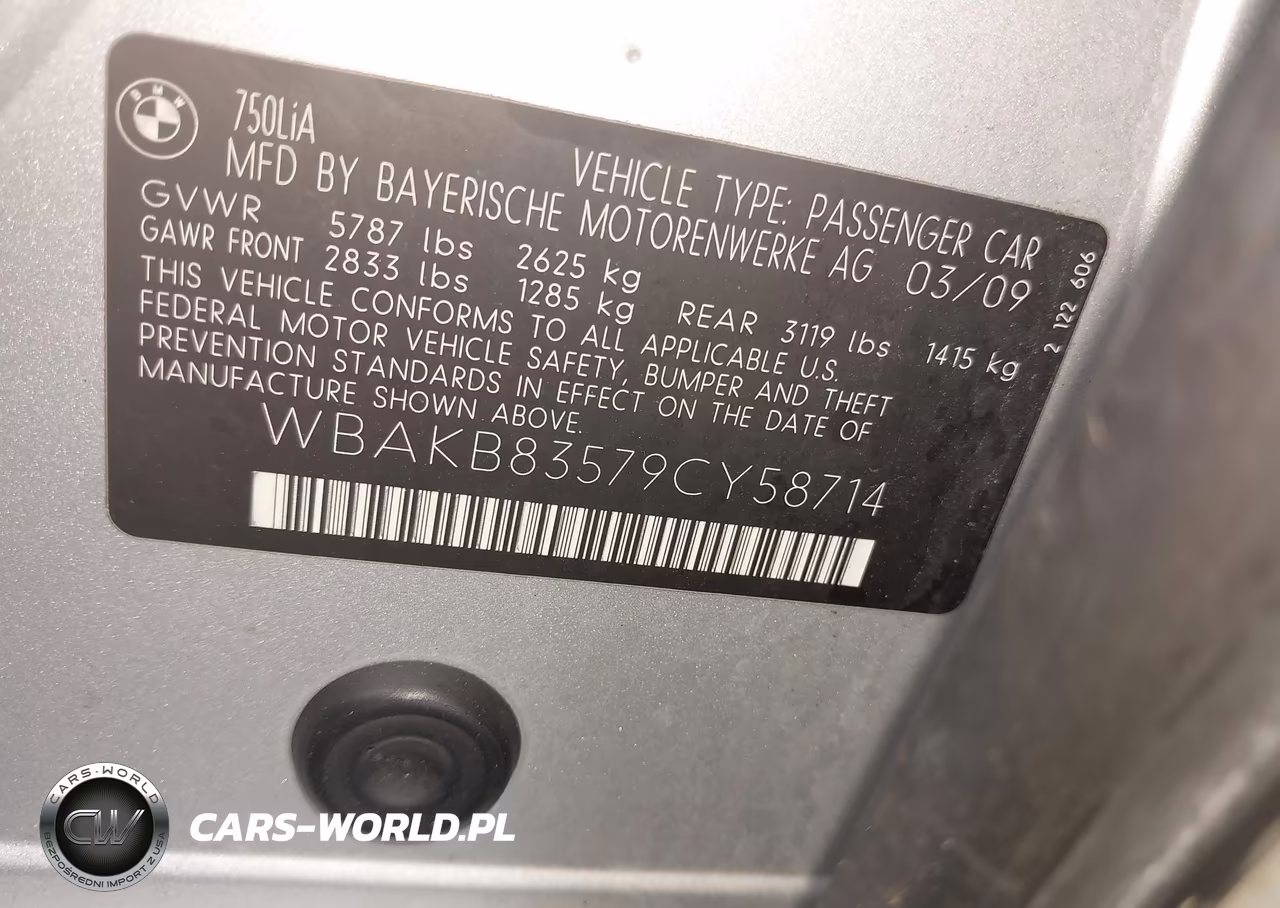 2009 BMW 750Li VIN:WBAKB83579CY58714 - 9