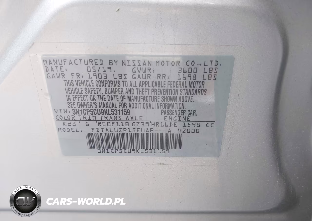 2019 Nissan Kicks Sr VIN:3N1CP5CU9KL531159 - 9