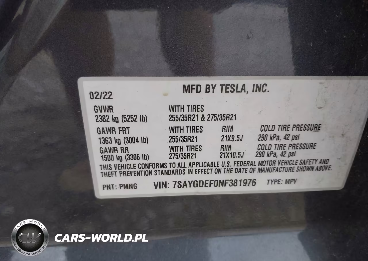 2022 Tesla Model Y Performance Dual Motor All-Wheel Drive VIN:7SAYGDEF0NF381976 - 9