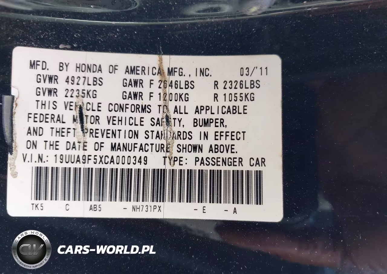2012 Acura Tl 3.7 VIN:19UUA9F5XCA000349 - 9