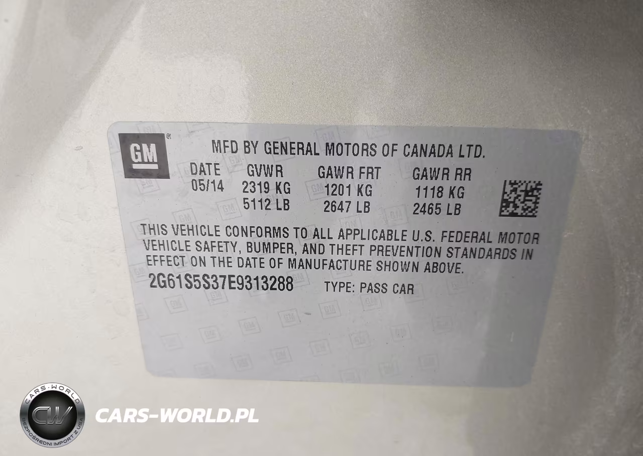 2014 Cadillac Xts Platinum VIN:2G61S5S37E9313288 - 9
