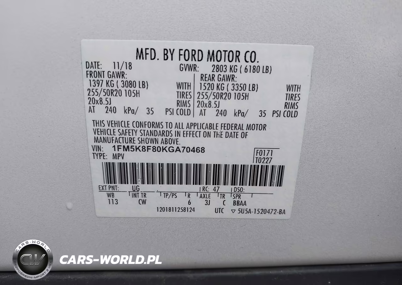 2019 Ford Explorer Limited VIN:1FM5K8F80KGA70468 - 9