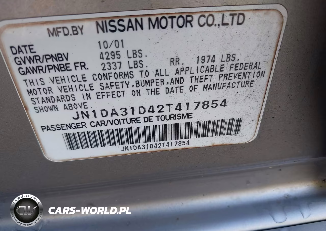 2002 Nissan Maxima Se VIN:JN1DA31D42T417854 - 9