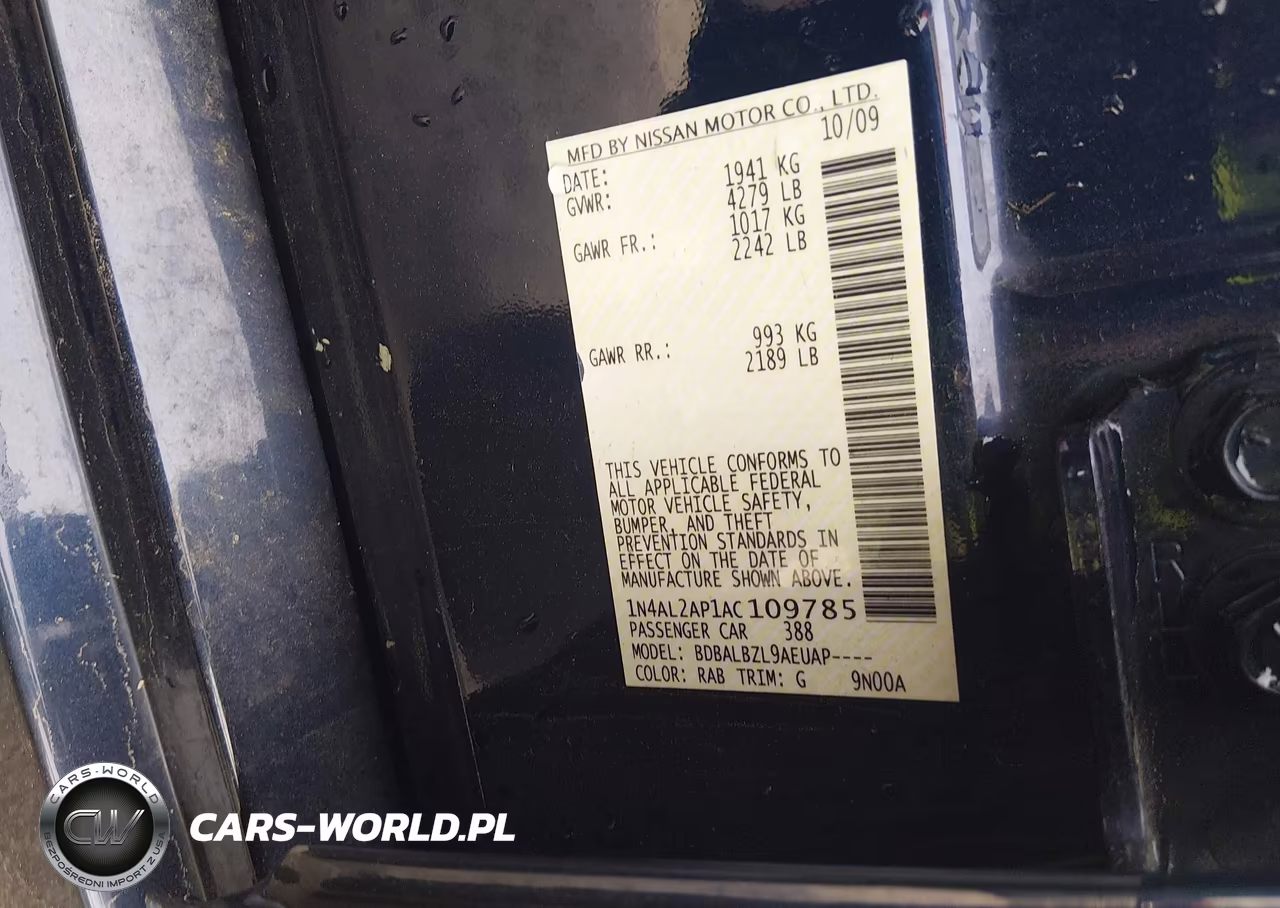 2010 Nissan Altima 2.5 S VIN:1N4AL2AP1AC109785 - 9