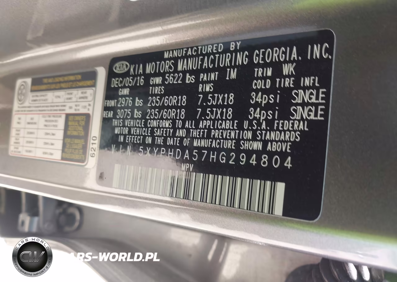 2017 Kia Sorento 3.3L Ex VIN:5XYPHDA57HG294804 - 9