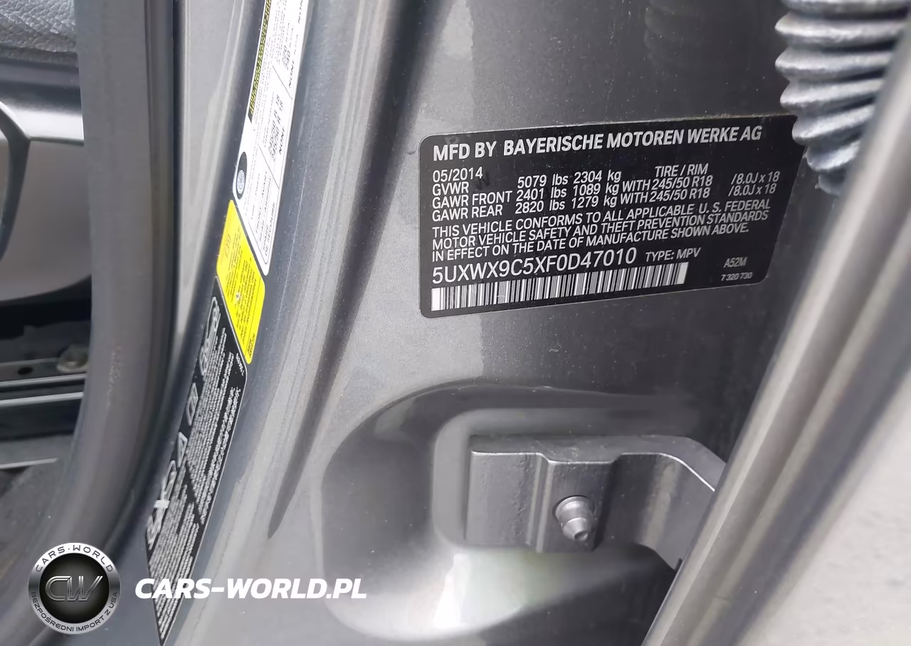 2015 BMW X3 xDrive28I VIN:5UXWX9C5XF0D47010 - 9