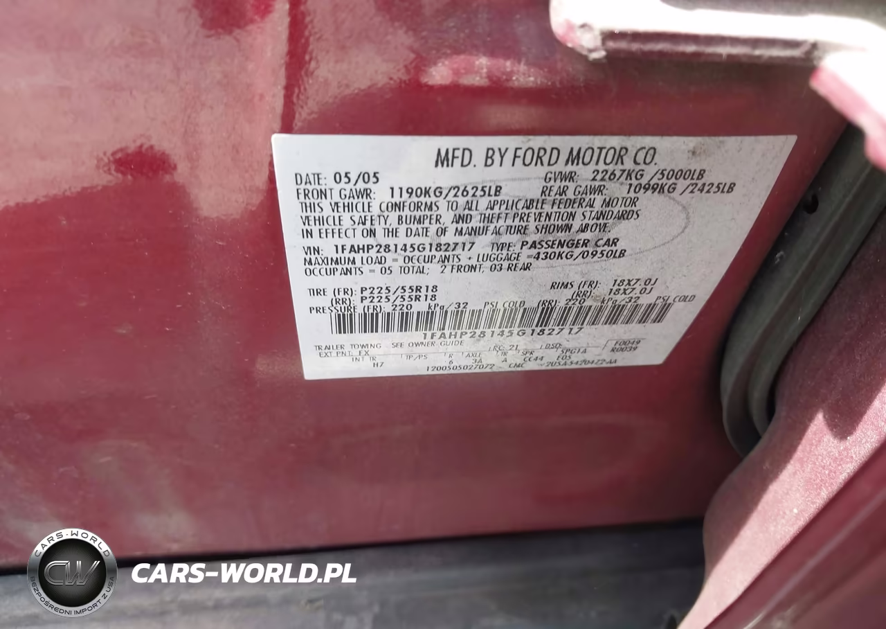 2005 Ford Five Hundred Limited VIN:1FAHP28145G182717 - 9