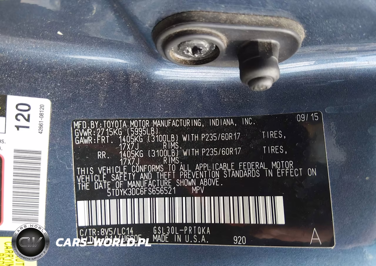2015 Toyota Sienna Xle 8 Passenger VIN:5TDYK3DC6FS656521 - 9