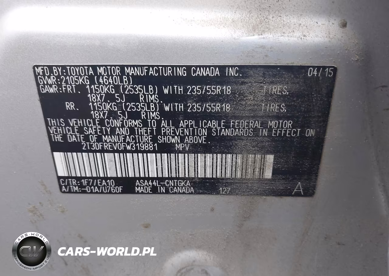 2015 Toyota Rav4 Limited VIN:2T3DFREV0FW319881 - 9