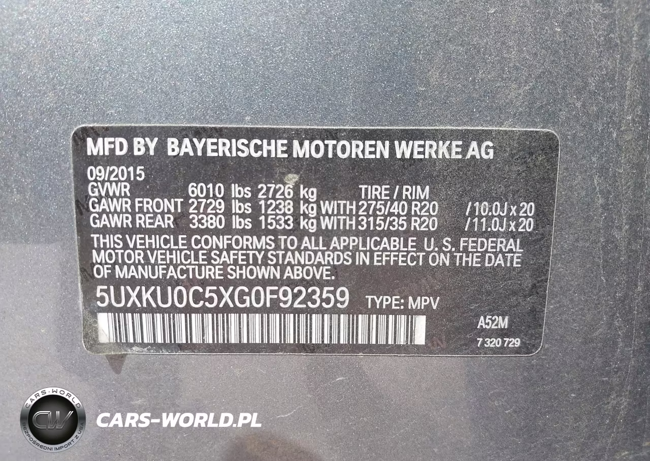 2016 BMW X6 Sdrive35I VIN:5UXKU0C5XG0F92359 - 9
