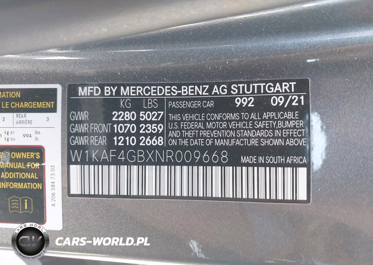 2022 Mercedes-Benz C 300 Sedan VIN:W1KAF4GBXNR009668 - 9
