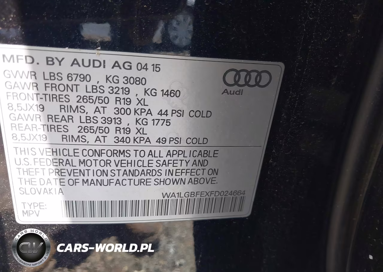2015 Audi Q7 3.0T Premium VIN:WA1LGBFEXFD024664 - 9