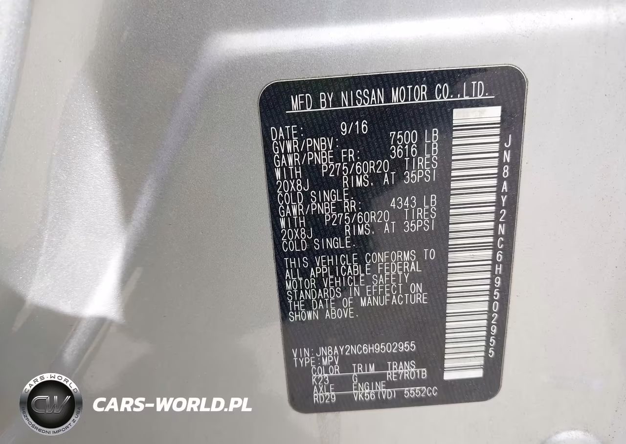 2017 Nissan Armada Sl VIN:JN8AY2NC6H9502955 - 9