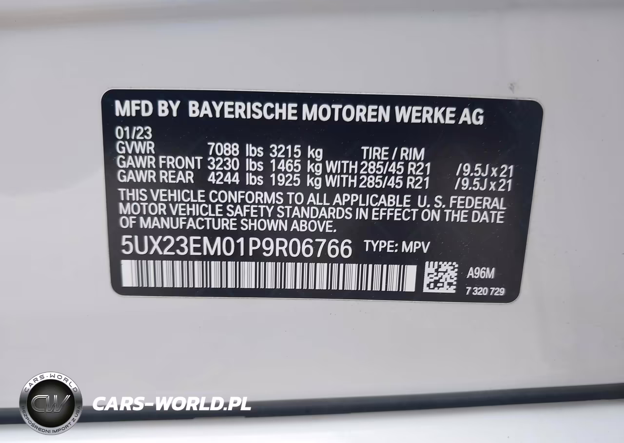 2023 BMW X7 xDrive40I VIN:5UX23EM01P9R06766 - 9