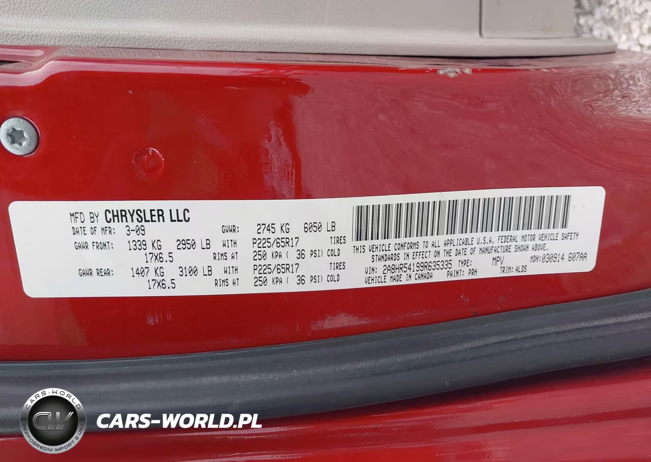 2009 Chrysler Town & Country Touring VIN:2A8HR54199R635335 - 9