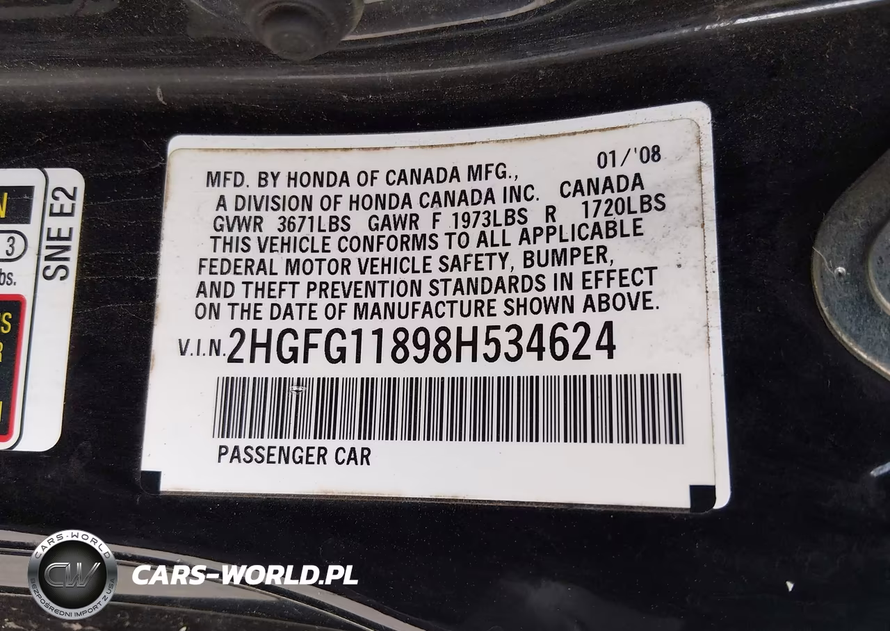 2008 Honda Civic Ex VIN:2HGFG11898H534624 - 9