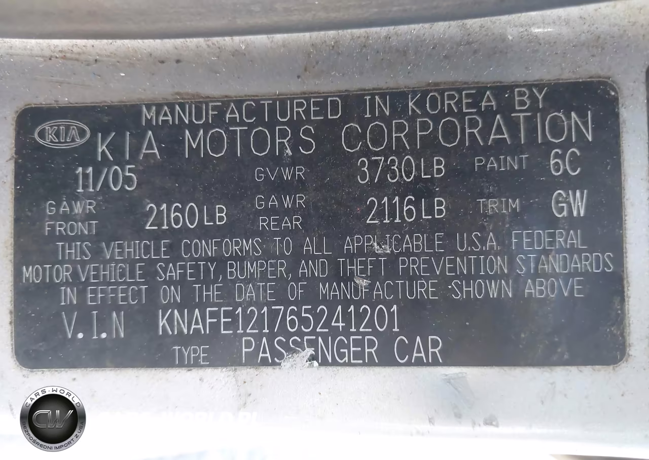 2006 Kia Spectra Ex-Lx-Sx VIN:KNAFE121765241201 - 9