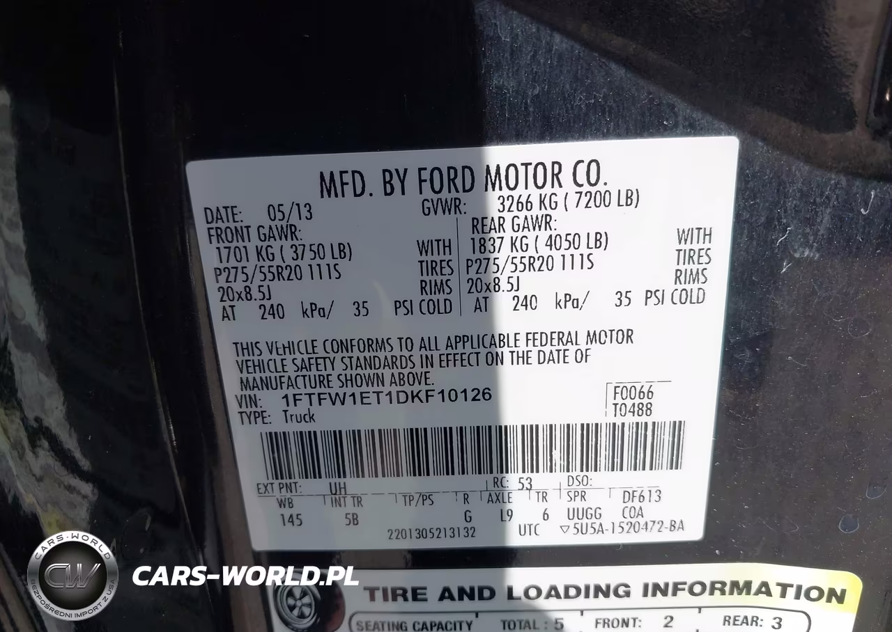 2013 Ford F-150 Fx4 VIN:1FTFW1ET1DKF10126 - 9