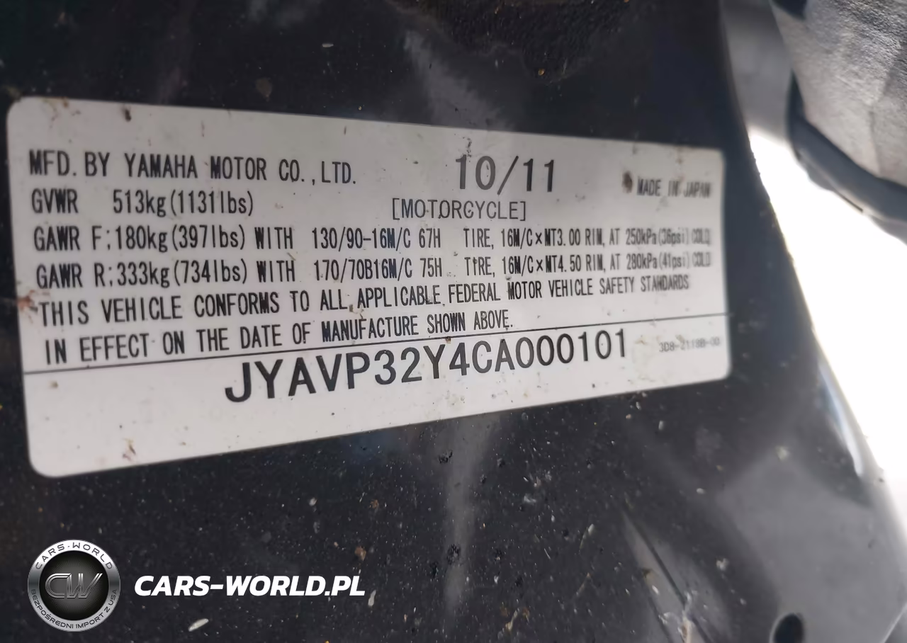 2012 Yamaha Xvs1300 Ctc VIN:JYAVP32Y4CA000101 - 10