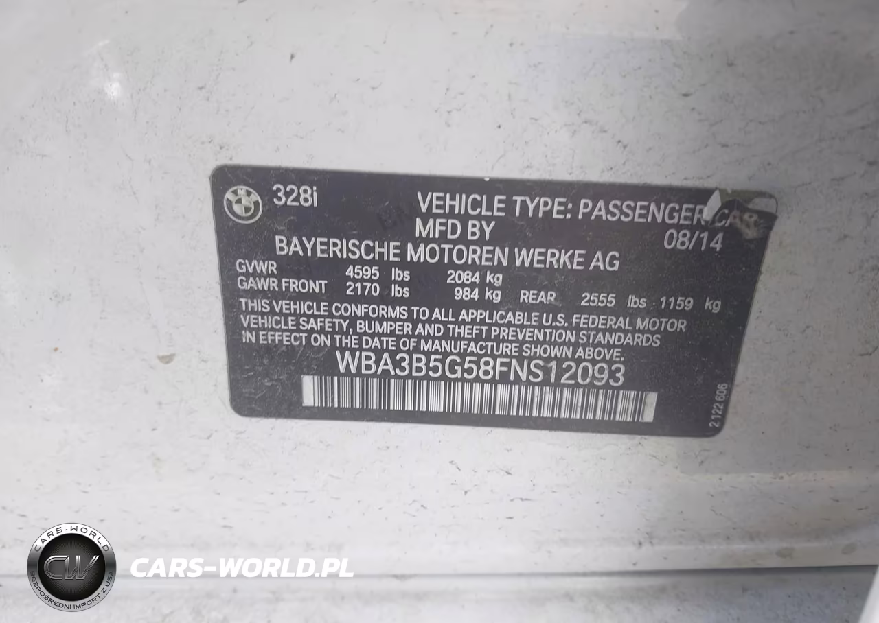 2015 BMW 328I xDrive VIN:WBA3B5G58FNS12093 - 9