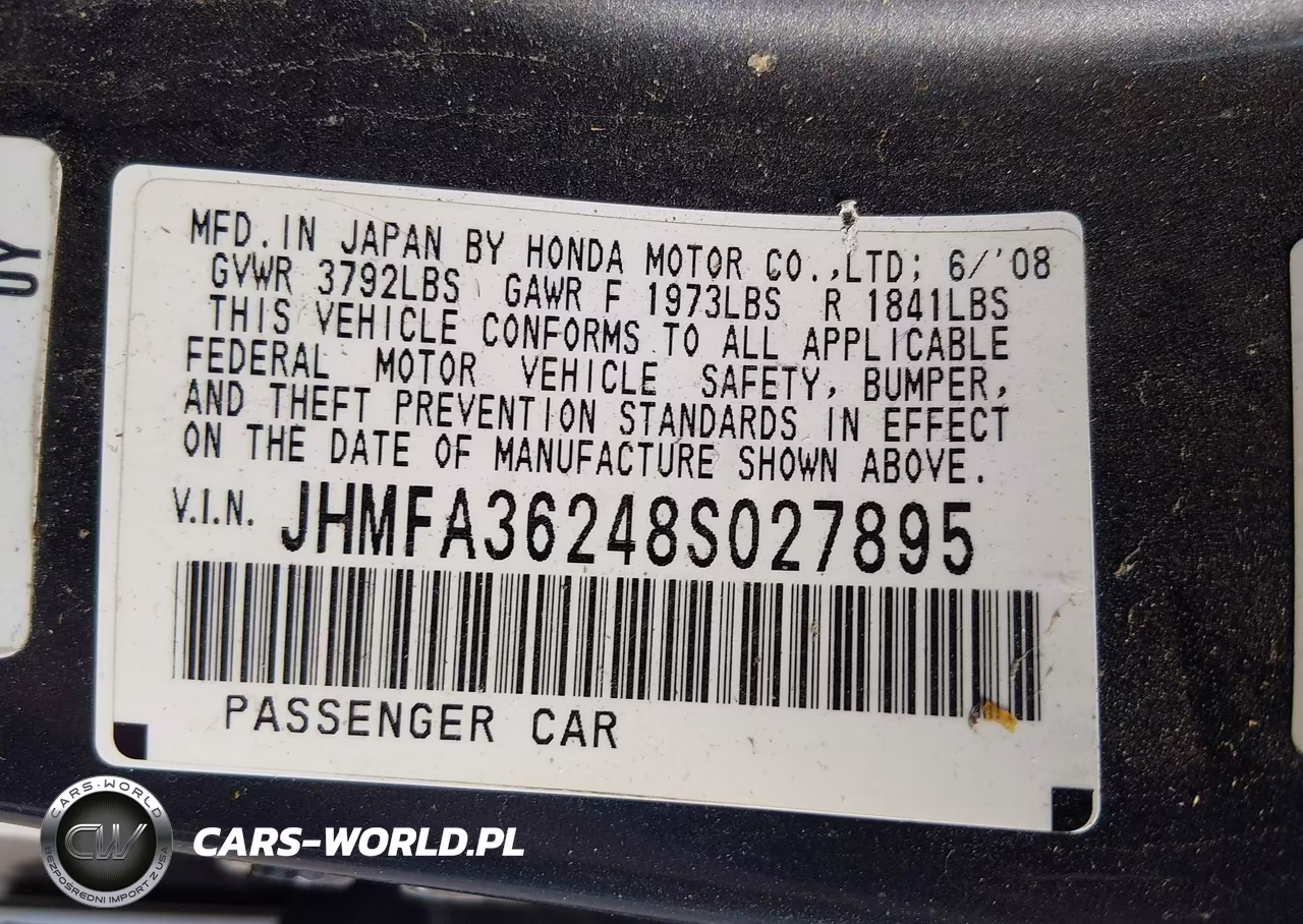 2008 Honda Civic Hybrid VIN:JHMFA36248S027895 - 9
