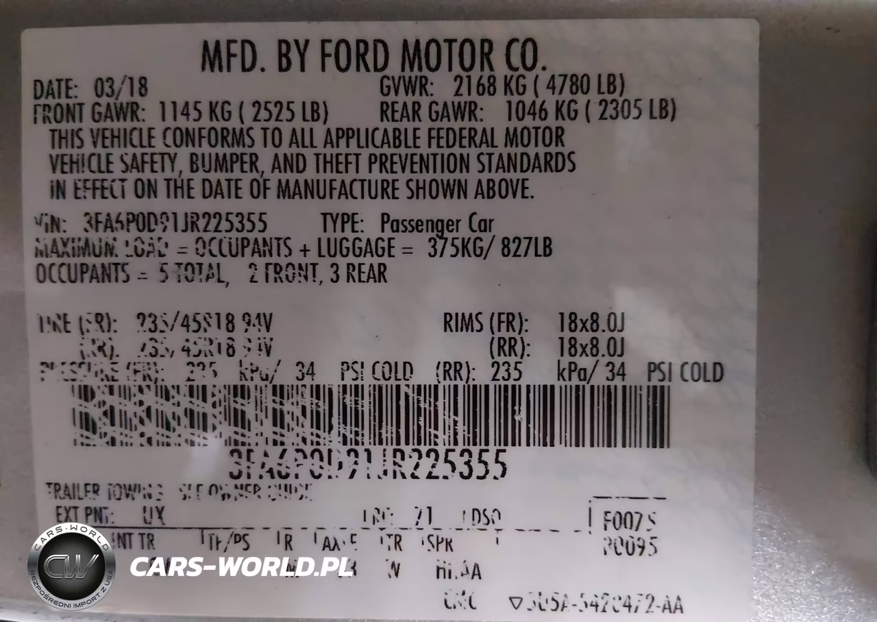 2018 Ford Fusion Titanium VIN:3FA6P0D91JR225355 - 18