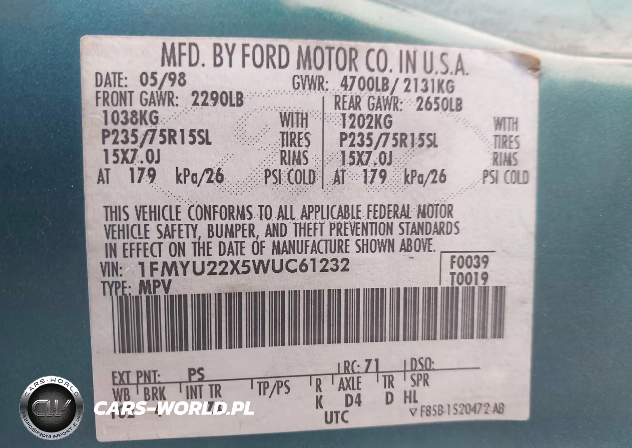 1998 Ford Explorer Sport VIN:1FMYU22X5WUC61232 - 9