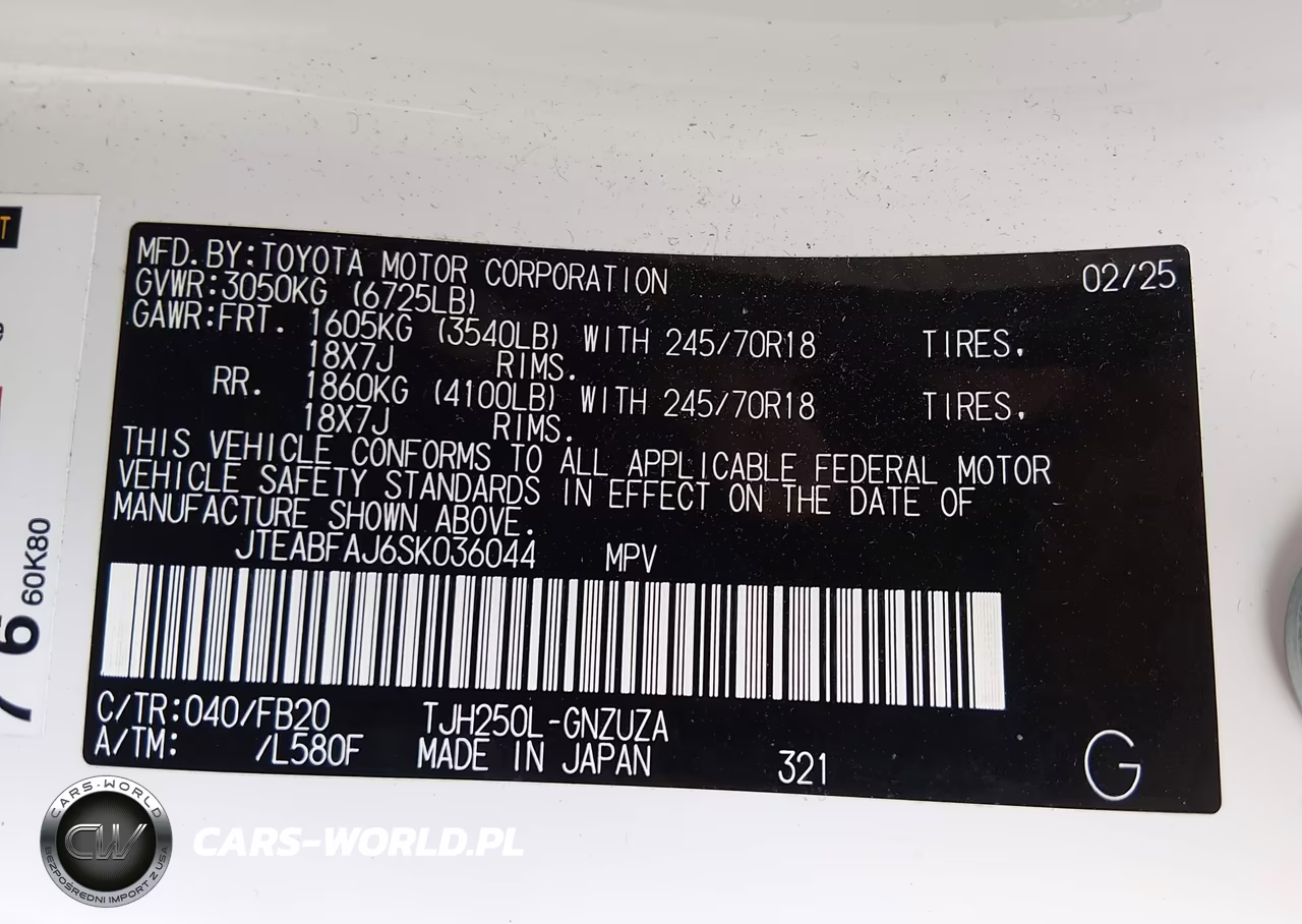 2025 Toyota Land Cruiser 1958 VIN:JTEABFAJ6SK036044 - 9