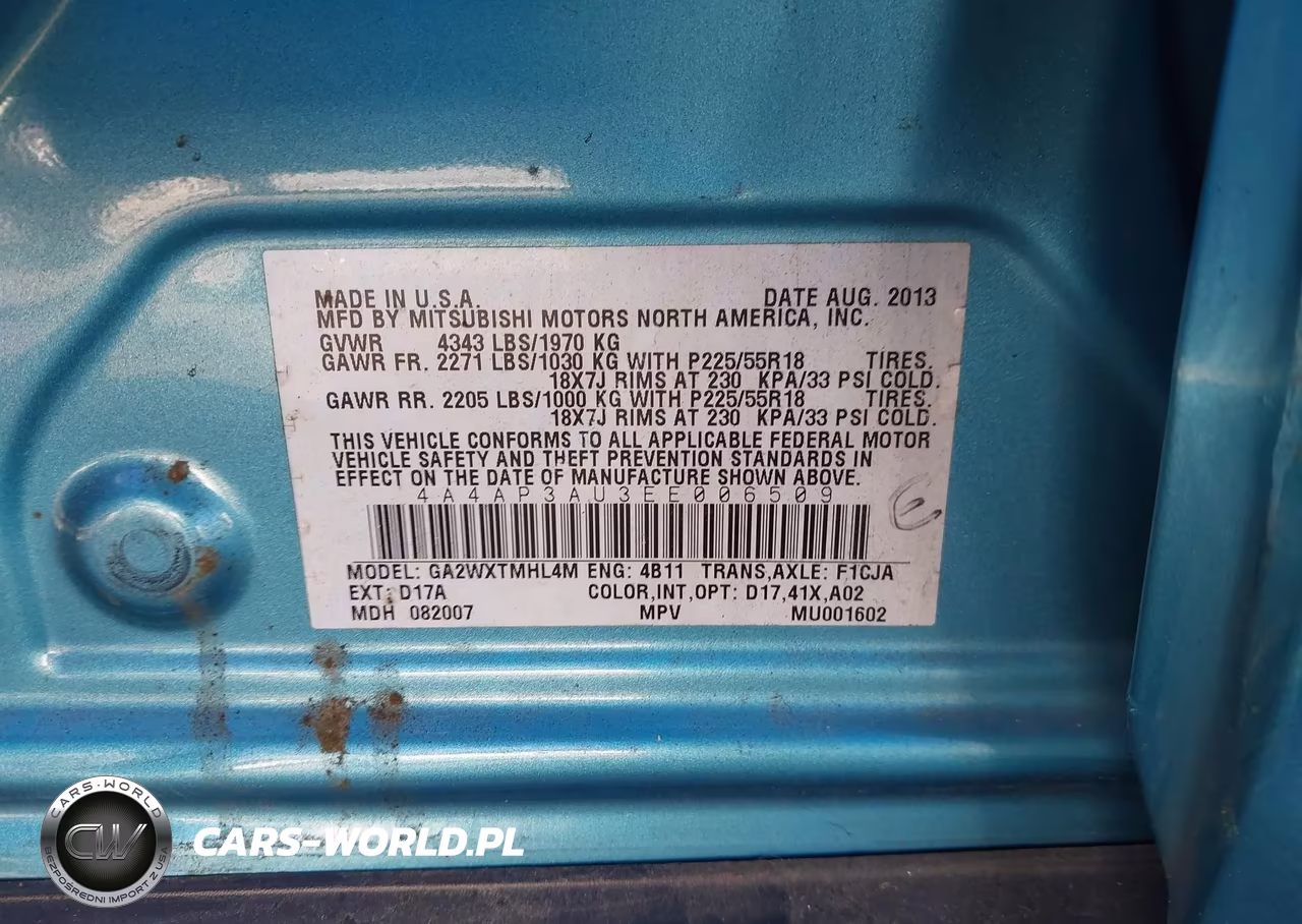 2014 Mitsubishi Outlander Sport Es VIN:4A4AP3AU3EE006509 - 9