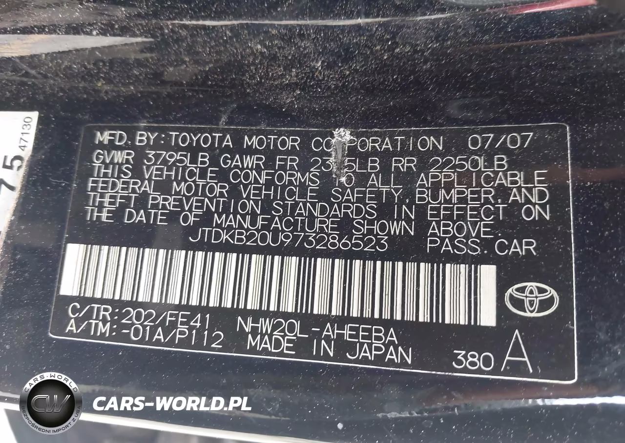 2007 Toyota Prius VIN:JTDKB20U973286523 - 9