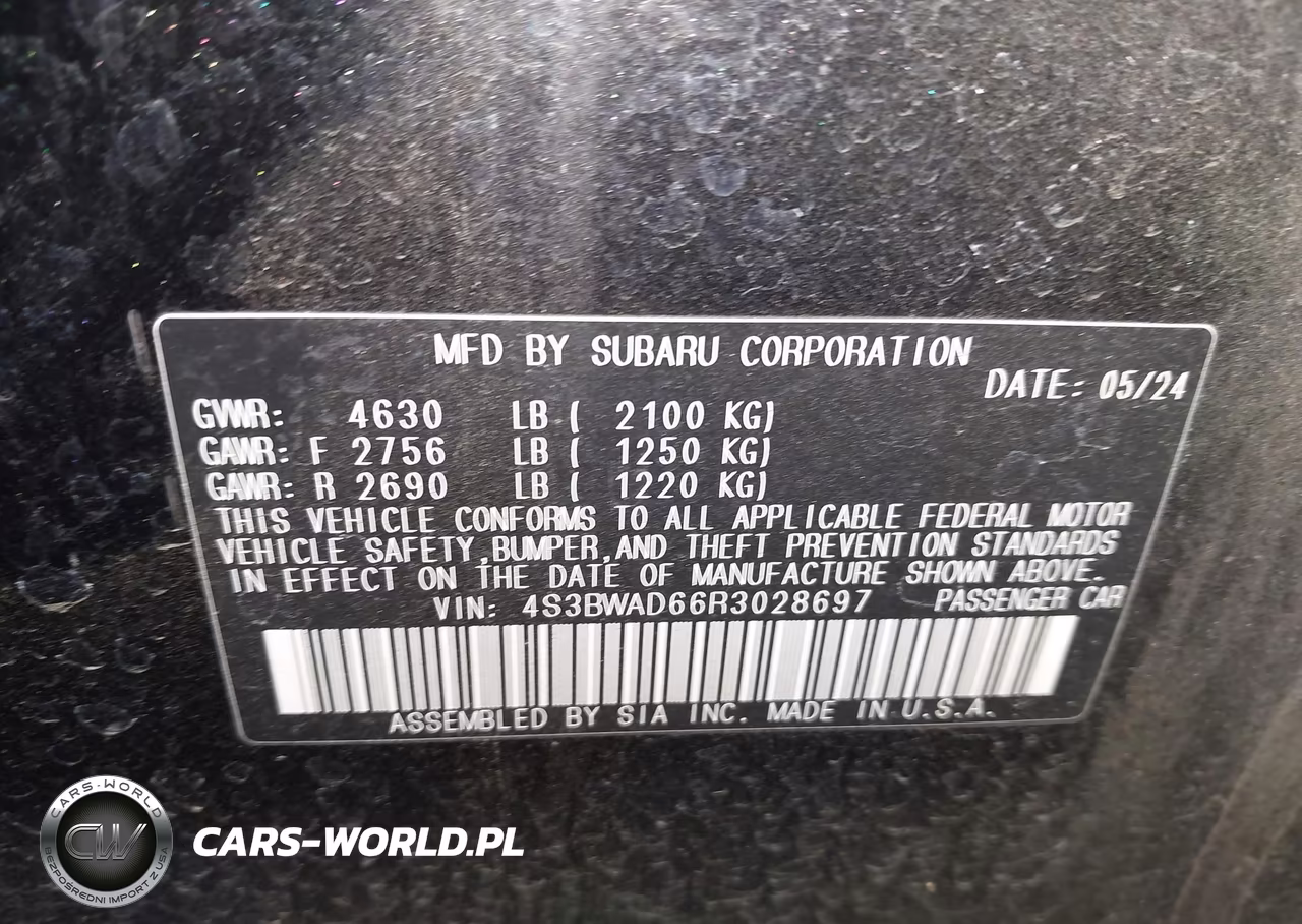 2024 Subaru Legacy Premium VIN:4S3BWAD66R3028697 - 9