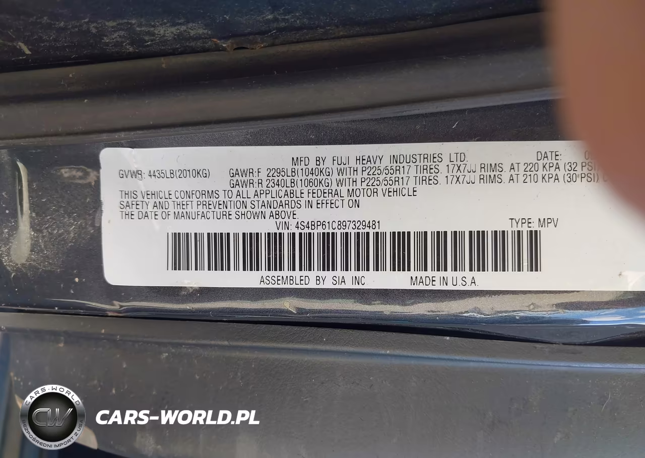2009 Subaru Outback 2.5I VIN:4S4BP61C897329481 - 9