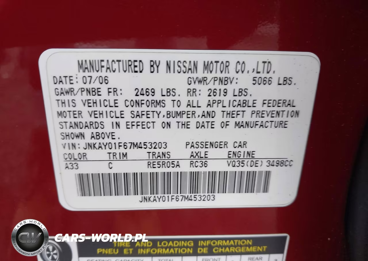 2007 Infiniti M35X VIN:JNKAY01F67M453203 - 9