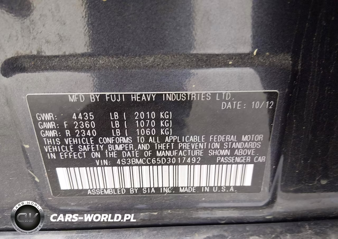 2013 Subaru Legacy 2.5I Premium VIN:4S3BMCC65D3017492 - 9