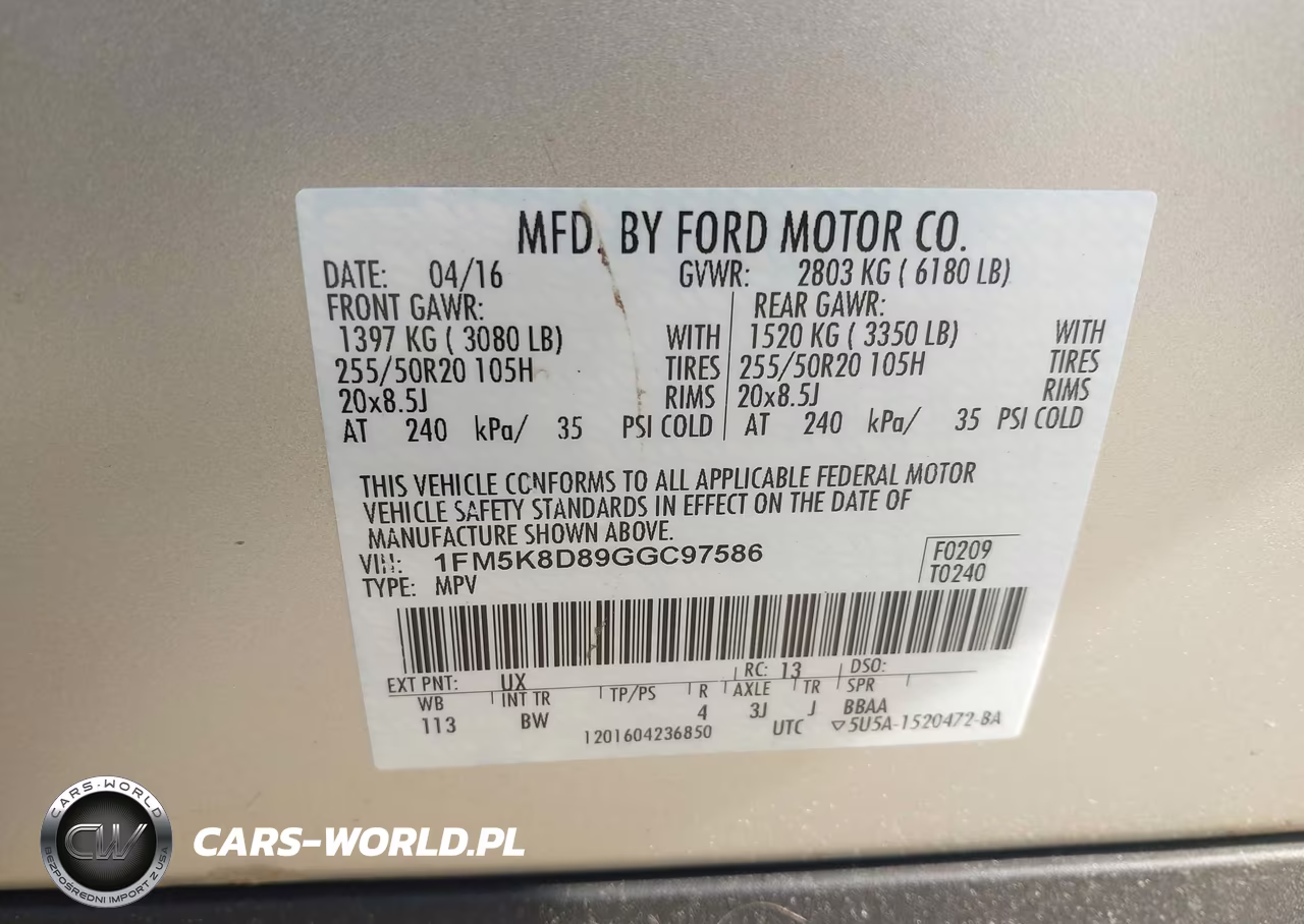 2016 Ford Explorer Xlt VIN:1FM5K8D89GGC97586 - 9