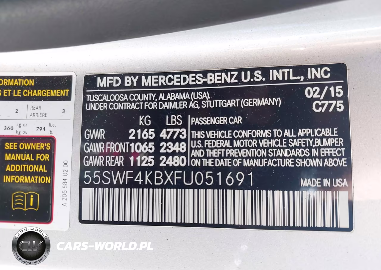 2015 Mercedes-Benz C 300 4Matic VIN:55SWF4KBXFU051691 - 9