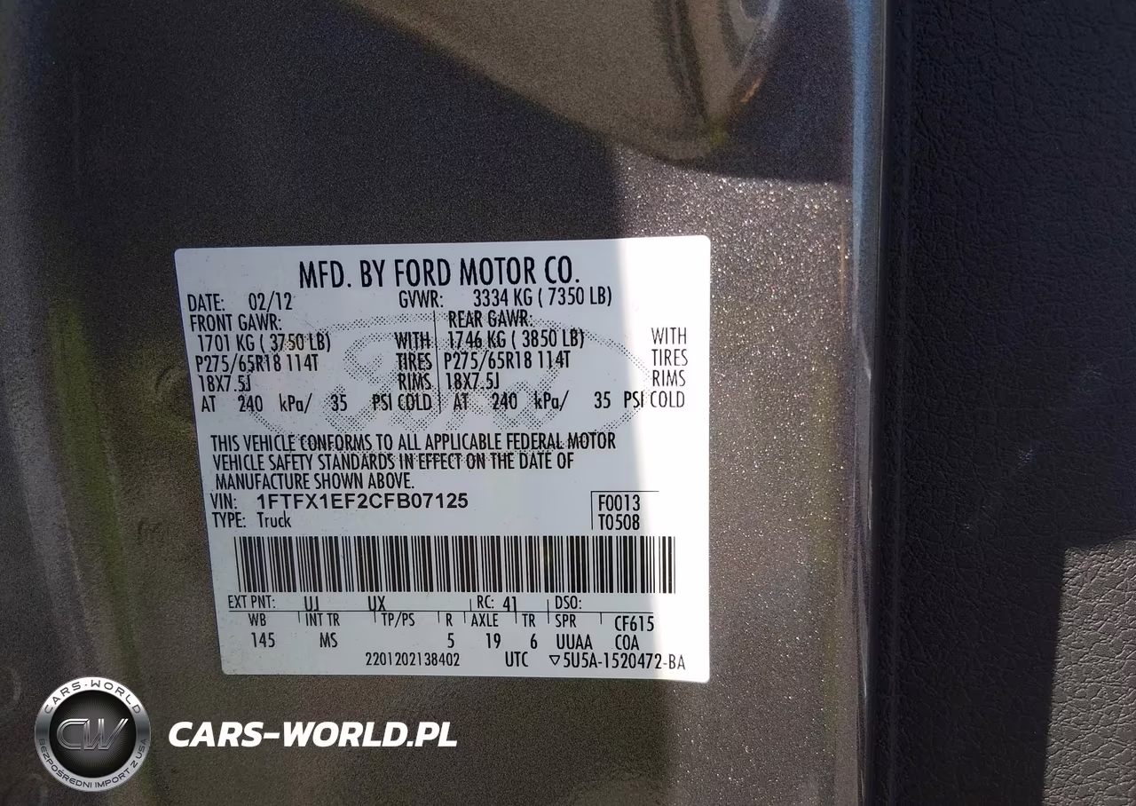 2012 Ford F-150 Fx4-Lariat-Stx-Xl-Xlt VIN:1FTFX1EF2CFB07125 - 9