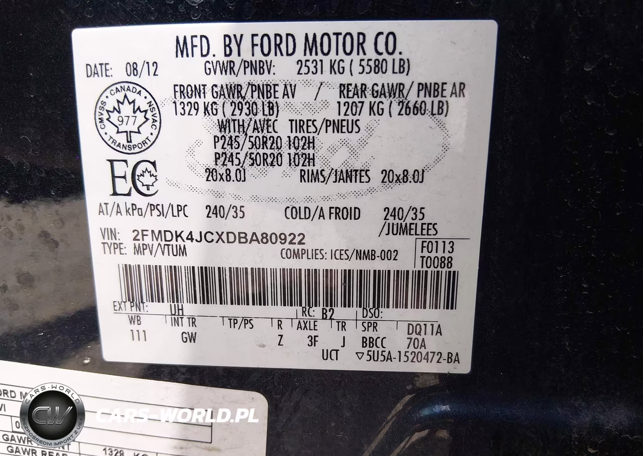 2013 Ford Edge Sel VIN:2FMDK4JCXDBA80922 - 9