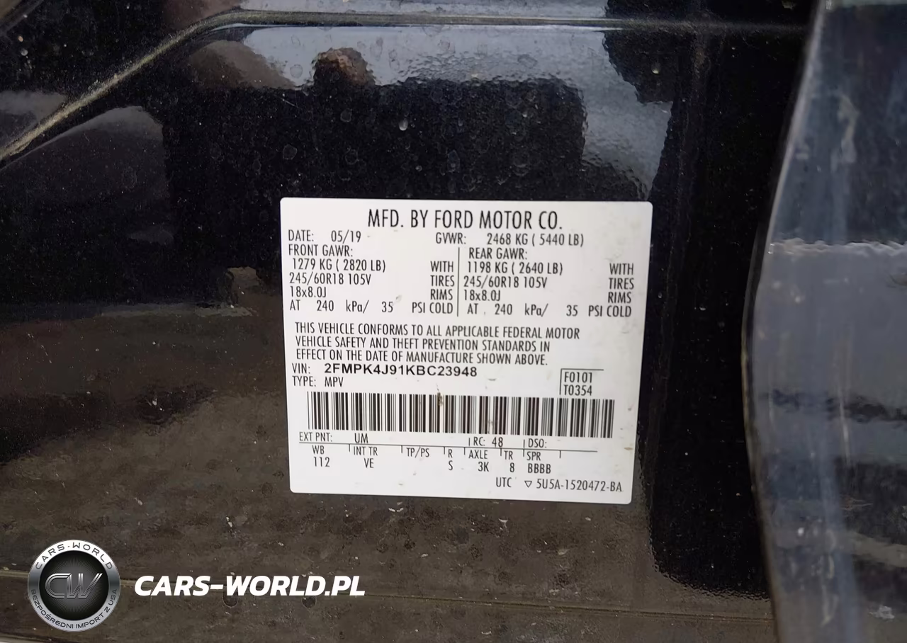 2019 Ford Edge Sel VIN:2FMPK4J91KBC23948 - 9